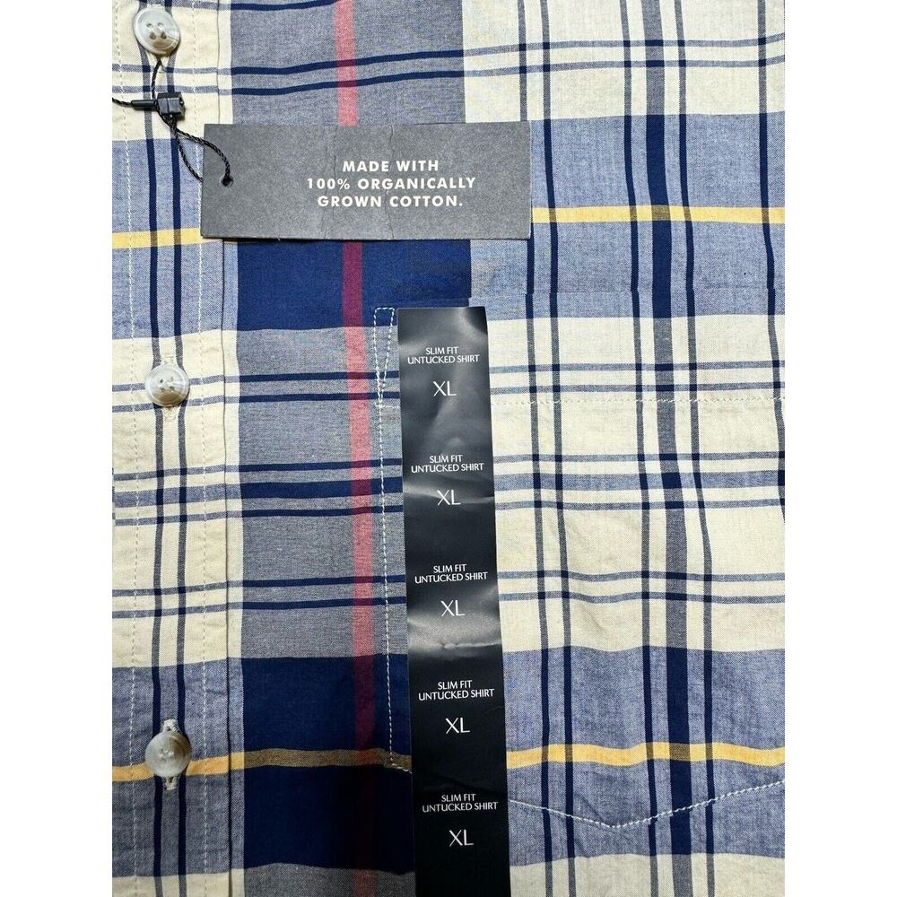 NWT Banana Republic Men's Long Sleeve Blue Plaid Button Up Shirt - Size XL - Picture 4 of 4